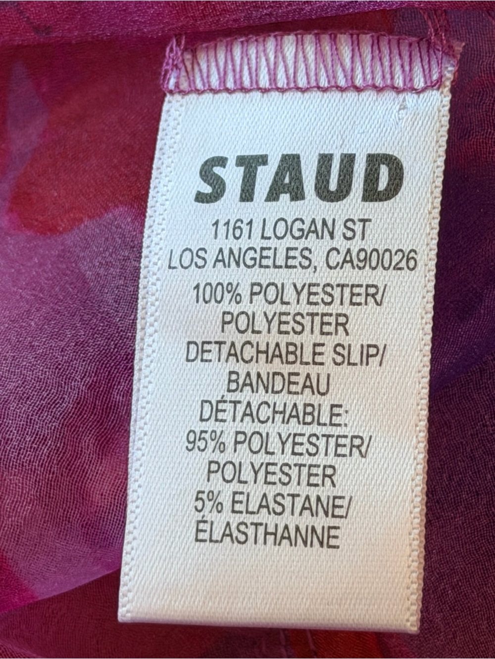 Staud Calluna Dress Magenta Painted Floral Size XL - Picture 15 of 15